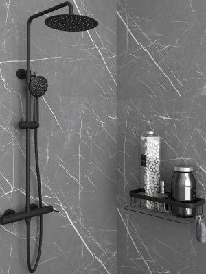 Terra Shower Column - Black Matt ORABELLA