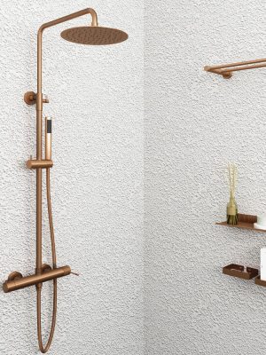 Terra Shower Column - Brushed Rose Gold PVD- ORABELLA