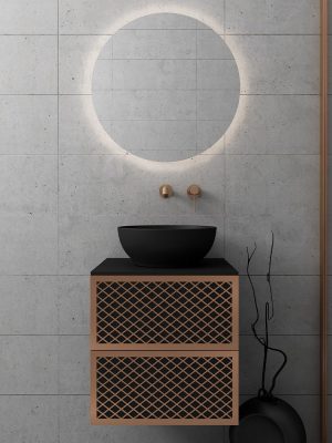 Wire Black Matt 50 Rose Gold Profile με δύο πορτάκια - ORABELLA